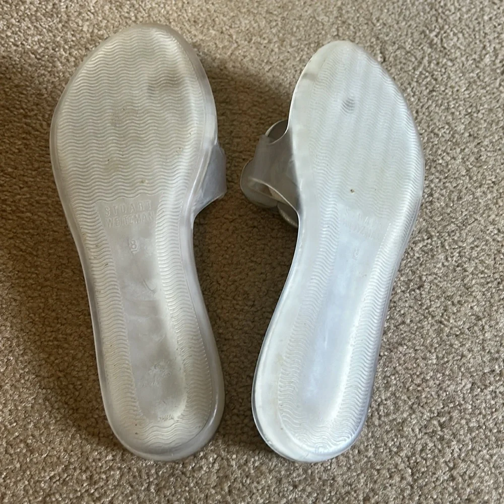 Stuart Weitzman Silver Floral Women's Sandals - Picture 4 of 4
